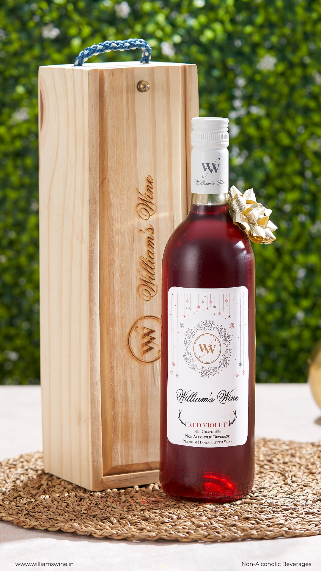 Red Violet Non-Alcoholic Wine - Premium Grape Beverage - 375ml