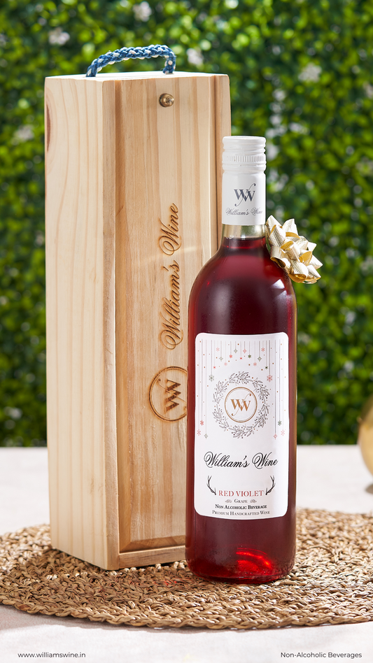 Red Violet Non-Alcoholic Wine - Premium Grape Beverage - 375ml