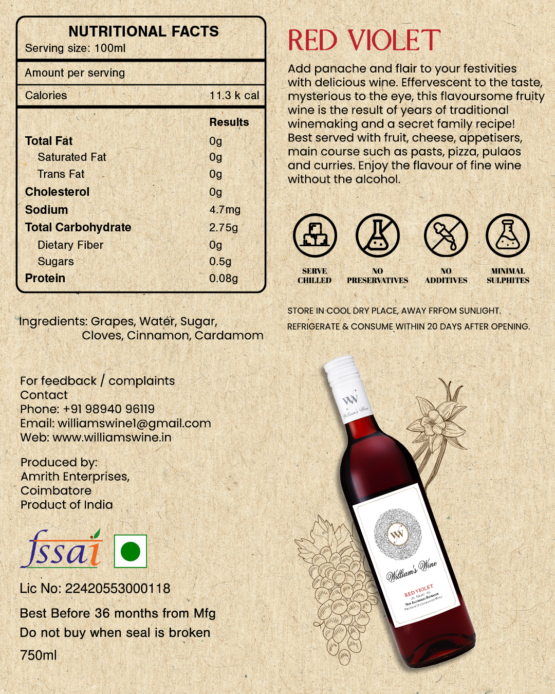Red Violet Non-Alcoholic Beverage - Grape