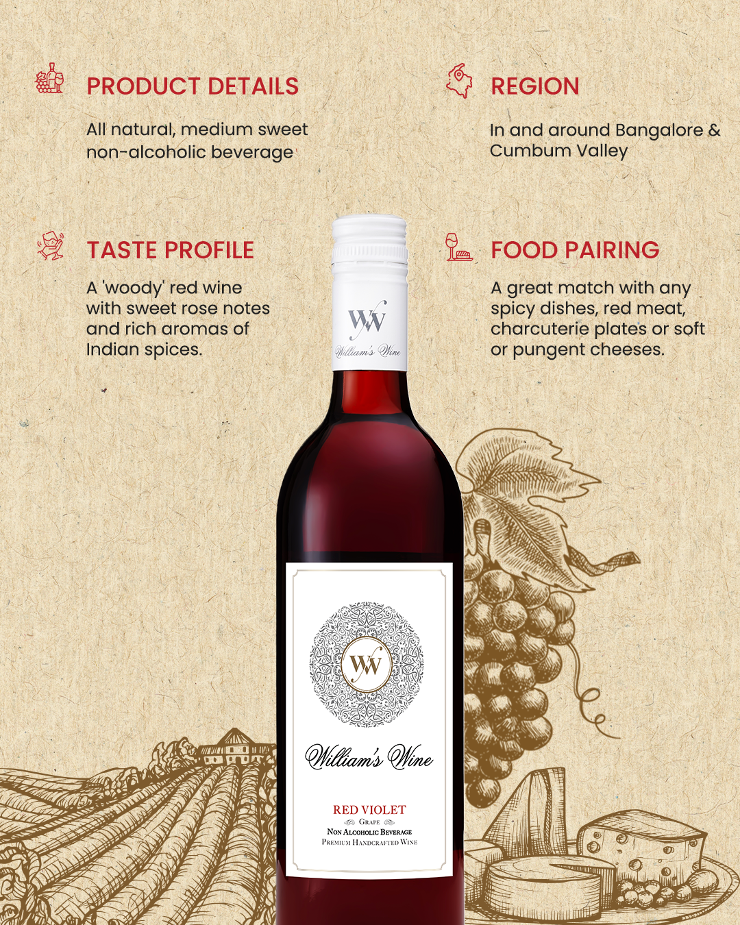 Red Violet Non-Alcoholic Beverage - Grape